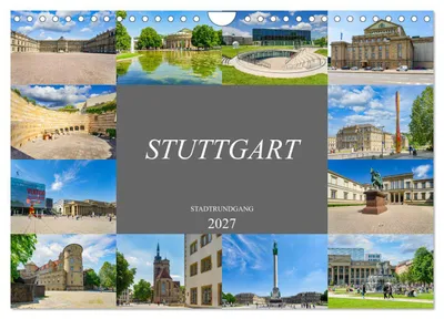 Produktbild von Stuttgart Stadtrundgang (Wandkalender 2027 DIN A4 quer), CALVENDO Monatskalender