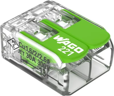 Produktbild von Wago 221 Steckklemme Grün 5x6mm²