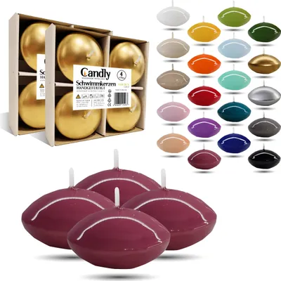Immagine prodotto di CANDLY HANDMADE© 4x Candele galleggianti grandi Premium Ø 70mm | San Valentino, Pasqua, Natale, Decorazione, Candele, Candele per donne (Rosa)