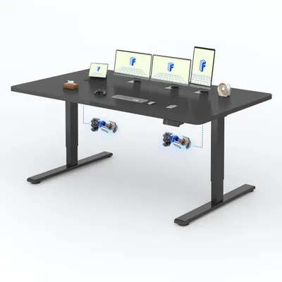 Produktbild von FLEXISPOT Höhenverstellbarer Schreibtisch Elektrisch 200x80cm, 2 starke Motoren, 120 kg Tragkraft, Antikollisionsschutz, 4 Memory-Funktion (Schwarz)