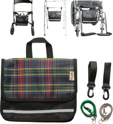 Produktbild von SENIORI multifunktionale Tasche für Rollstühle UNTER DEM SITZ Rollstuhltasche 7U - Tartan