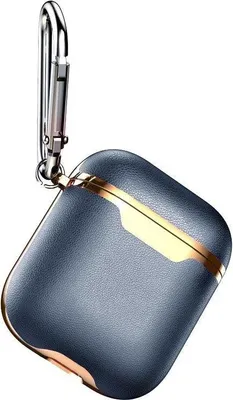 Image de Étui de protection pour boîtier AirPods - Bleu / Or