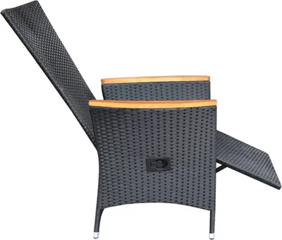 Obrázok produktu pre vidaXL Záhradné lehátka 2 ks s vankúšmi Poly Ratan Black