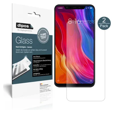 Produktbild von 2x Schutzfolie für Xiaomi Mi 8 SE matt - Anti-Shock 9H Folie dipos Glass