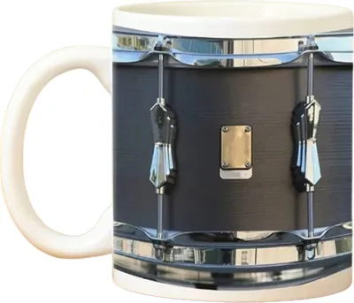 Produktbild von Schwarze Vintage-Trommeltasse, 325 ml, lustiges Schlagzeugergeschenk für Musikliebhaber, stabile Kaffeetasse für Zuhause, Büro, Tee, heiße Schokolade, Tasse, Geburtstagsgeschenk für Freunde, Kollegen, Mama, Papa