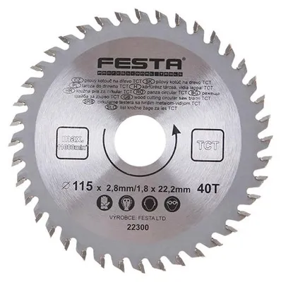 Obrázek produktu pro Kotouč pilový FESTA SK 115/2.8/22.2mm 40T 22300