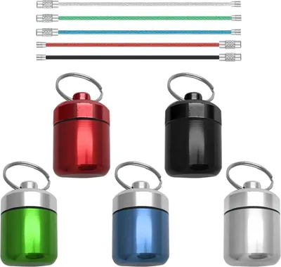 Produktbild von Mini Pillendosen mit Karabiner - 5 Farben