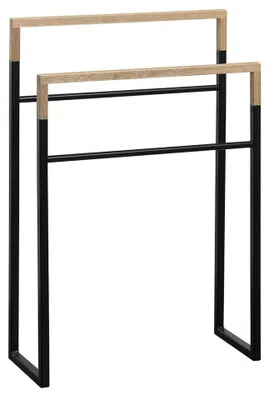 Produktbild von Sapho SKA Handtuchhalter, 550x800x200mm, Schwarz matt/Eiche