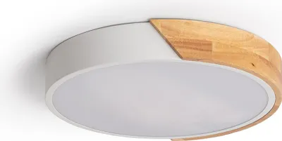 Produktbild von LED Deckenleuchte 18W Rund Holz und Aluminium Ø320 mm CCT Wählbar Semi-Dari Weiß