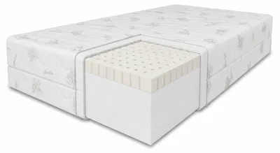 Produktbild von Latexmatratze Memory 90x200 cm, Höhe 11 cm, Härtegrad H3, Farbe: Aloe Vera, inkl. Bezug