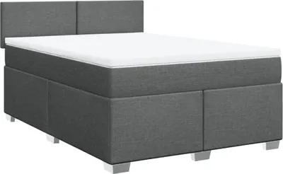 Produktbild von vidaXL Boxspringbett mit Matratze Dunkelgrau 160x200 cm Stoff