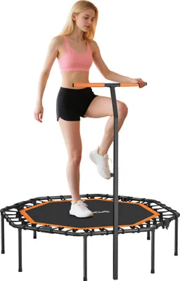 Produktbild von SPORTNOW Fitness Trampolin klappbar Ø128 cm Mini Trampoline mit Haltegriff