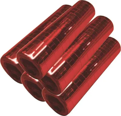 Produktbild von 5 Glitzer Luftschlangen rot metallic
