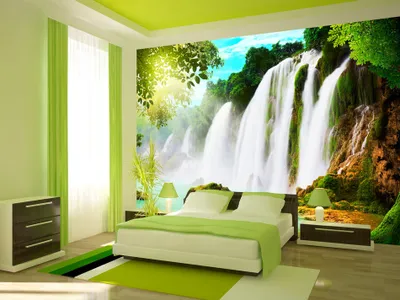 Produktbild von Vlies Fototapete 400x280 cm Tapeten Wandtapete XXL Wasserfall Landschaft Natur c-A-0026-a-a