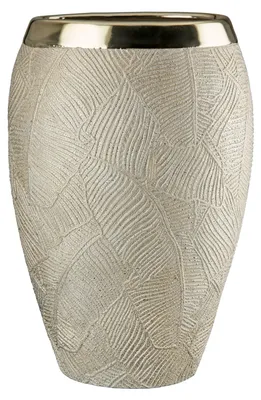 Image de Gilde Vase, "Cascade", Keramik, champagnerfarben, VE 1, L. 11 cm, B. 23 cm, H. 35 cm 34338 4063387343388
