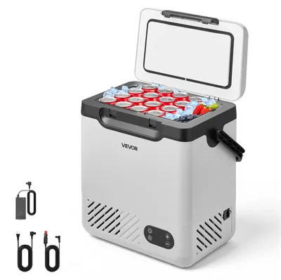 Produktbild von VEVOR Kompressor Kühlbox 12 L, Elektrischer Autokühlschrank mit Griff, -20 °C bis 20 °C, 12/24 V DC und 100-240 V AC, Tragbare Kühlbox für Camping, Reisen, Lkw, Wohnmobil und Boot