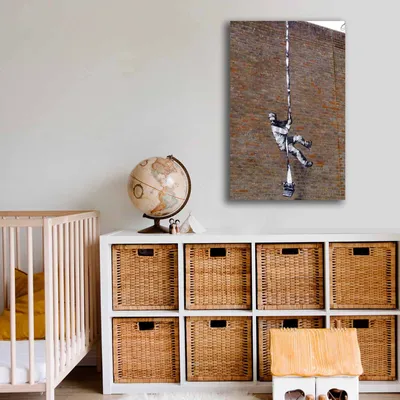 Produktbild von Wallity, 4570BANKSY030- OLM1125, Bunt, Leinwandbilder, 45 x 70 cm, 100% Leinwand