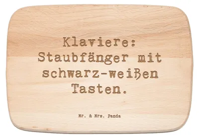 Produktbild von Mr. & Mrs. Panda Schneidebrett Holz Spruch Klavier Staubfänger - Transparent - Geschenk, Musik, Lernen, Konzert, Holzbrett, jausenbrett, Instrument, Frühstücksbrett