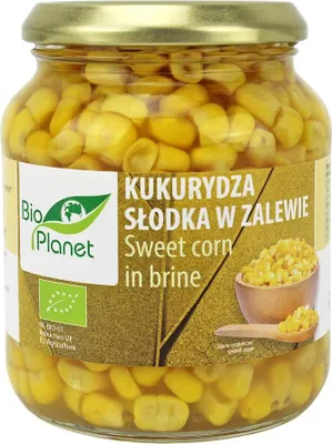 KUKURYDZA SŁODKA W ZALEWIE BIO 340 g (230 g) (SŁOIK) - BIO PLANET