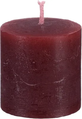 Produktbild von Rustic Stumpenkerzen bordeaux, 50 x 50 mm, 1 Stück, Original durchgefärbte Kerzen