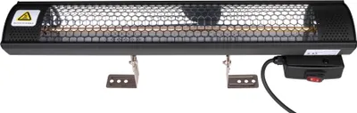 Immagine prodotto di riscaldatore a infrarossi alpina 2000W - riscaldatore radiante da terrazza per uso interno ed esterno - riscaldatore radiante a infrarossi elettrico IP55 - montaggio a parete o a soffitto - 57x11,5x11 cm nero