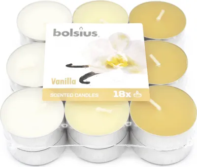 Produktbild von Bolsius Scented Candles Tealight Vanilla Brown / White 18 Pieces