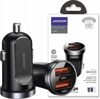 Image de Joyroom C-A09 Chargeur de voiture à 2 ports Pd30W/Qc3.0 Noir