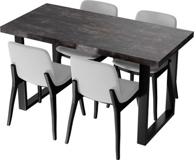 SKXMobel Esstisch Maßgefertigter 100x60x76, Mondern Küchentisch aus Holz in naturel colour, Esszimmertische, Küchentisch aus Beton