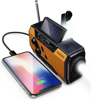 Obrázok produktu pre Notrackeitradio – prenosné solárne rádio s SOS LED baterkou a USB nabíjačkou pre turistiku a outdoorové aktivity