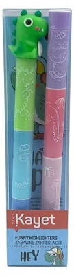 Produktbild von Kayet Lustige Mini-Textmarker DINO 2 x 3 Farben