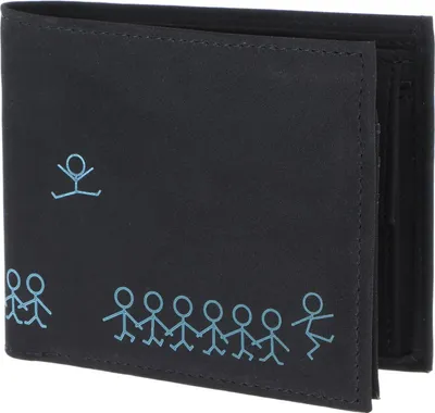 Produktbild von oxmox Geldbörse New Cryptan RFID Protect Querscheinbörse Jumping Jack 2.0 Print Cyan Black schwarz