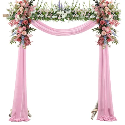 Quervorhang Hochzeitsbogen 600x160 cm rosa Tüll