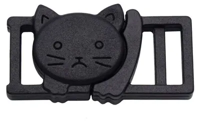 15er-Pack Sicherheitsschnalle Katzenkopf, Schwarz, 11 mm Gurt