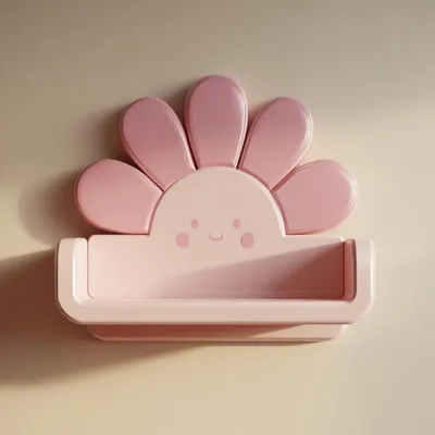Kawaii-Blumen-Wandregal – Decords Wandregal, Produktansicht 1