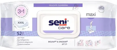 Produktbild von SENI care Feuchttücher maxi 25x30 cm 52St PZN 15404507