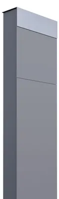 Produktbild von Standbriefkasten The Box in Grau Metallic mit Edelstahlklappe