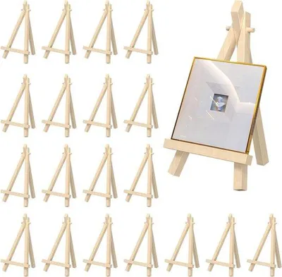 Obrázok produktu pre Mini maľovacie podložky – drevený stojan – 20 ks – 9 x 16 cm