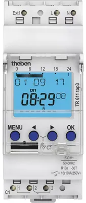 Produktbild von THEB Zeitschaltuhr digital TR611top3 24H/7T mit Gangreserve 2TE 1K 84SP