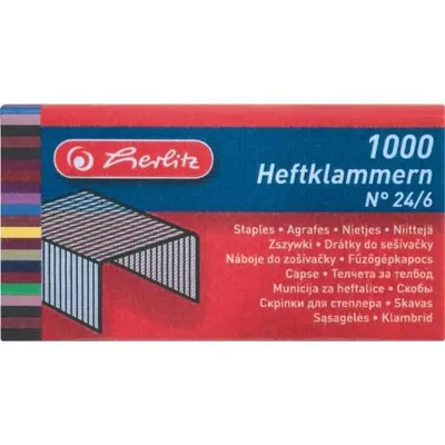Image de Herlitz 8760522 Herlitz Heftklammer No24/6 verzinkt         2x1000er Blister