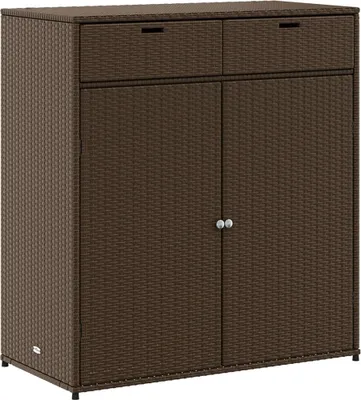 Produktbild von Gartenschrank Braun 105x55x113 cm Poly Rattan
