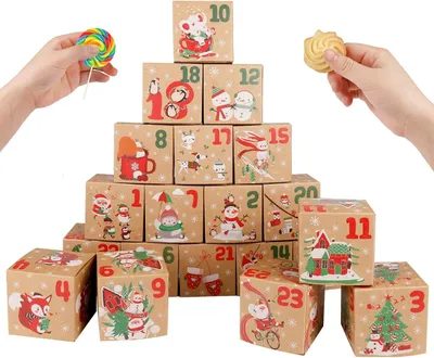 Obrázok produktu pre DIY adventný kalendár na vypĺňanie – Malé darčekové krabičky – 24 kusov krabičiek na vlastnoručne vyrobený adventný kalendár – Farebné krabičky na vystavenie