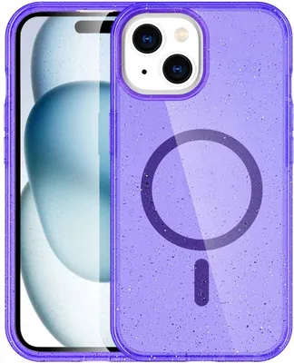 Immagine prodotto di imoshion Sparkle Back Cover con MagSafe iPhone 15 - Viola glitterato
