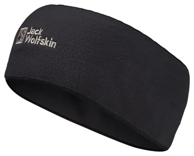 Productafbeelding van Jack Wolfskin uni hoofdband, model Real Stuff, kleur zwart