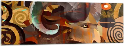 Produktbild von Bilder auf glas - Tier Abstraktion - 160x50cm - Glasbilder - Wandbilder - Kunstdruck - zum Aufhängen bereit - Wanddekoration aus Glas - Glas Bilder - Wandbild auf Glas - Einteilig - GAB160x50-4037