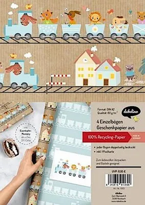 Produktbild von Geschenkpapier-Set für Kinder: Eisenbahn