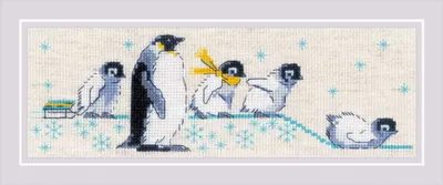 Produktbild von Riolis Kreuzstich Set "Pinguine", Zählmuster, 24x8cm