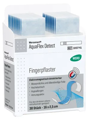 Produktbild von AquaFlex Detect Fingerpflaster, 16 x 2,5 cm, 30 Stk