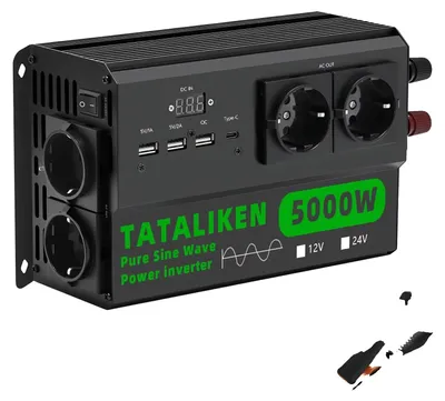 Immagine prodotto di Inverter, onda sinusoidale pura, convertitore portatile, 24V 5000W 220V 50Hz