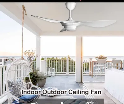 Produktbild von reiga Deckenventilator 132 cm, helles Weiß, mit dimmbarem LED-Licht, Fernbedienung, moderne Flügel, umkehrbarer Gleichstrommotor, 6 Geschwindigkeiten, Timer
