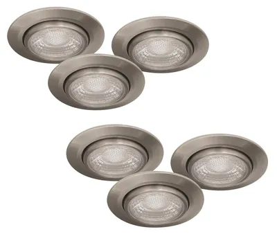 Produktbild von 6er Set LED Einbaustrahler Silber – dimmbar – schwenkbar – IP44 – ultra flach – Malmbergs MD-13